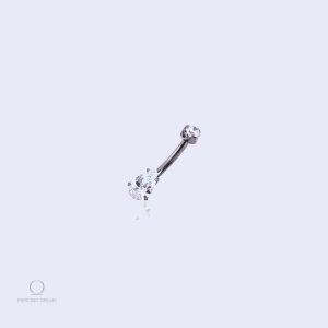 Banane piercing nombril en zircon, design élégant et raffiné