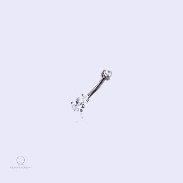 Banane piercing nombril en zircon, design élégant et raffiné