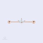 Barbell piercing oreille Delia en style moderne