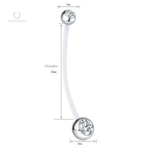 Design élégant de barre piercing nombril pour femmes enceintes