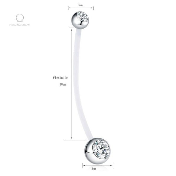 Design élégant de barre piercing nombril pour femmes enceintes