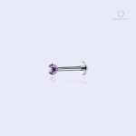 Bijou conque violet avec gemme Iolite, style raffiné