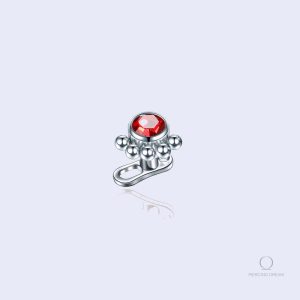 Bijoux de piercing microdermal Unitya Rubis en forme de fleur
