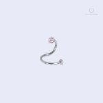 Bijoux piercing oreille en acier rose, design élégant et moderne