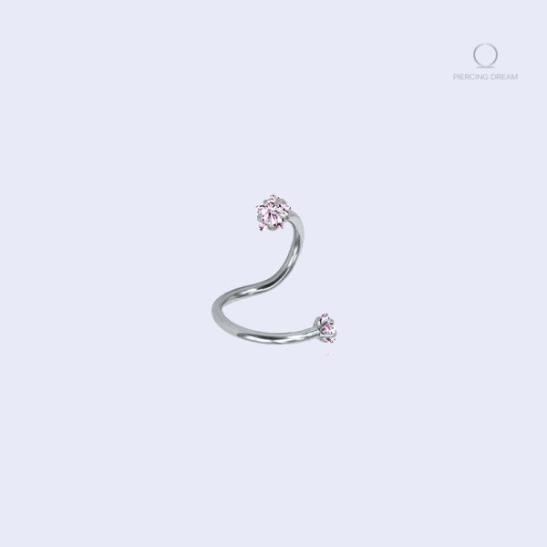 Bijoux piercing oreille en acier rose, design élégant et moderne