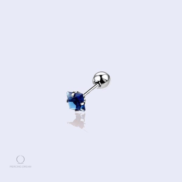 Divinea Saphir - piercing lobe zirconium carré
