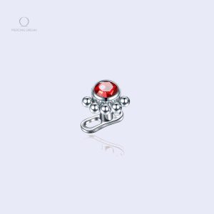 Microdermal piercing Unitya Rubis en acier inoxydable