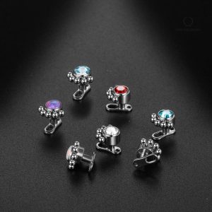 Base de piercing corps Unitya, finition rubis élégante