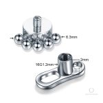 Piercing microdermal en acier, design rubis unique