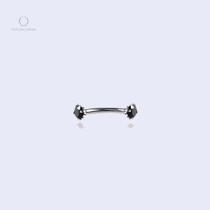 Piercing à la lèvre homme Spirita Onyx strass