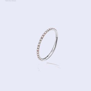 Piercing anneau lobe Aira Cristal avec zircons scintillants