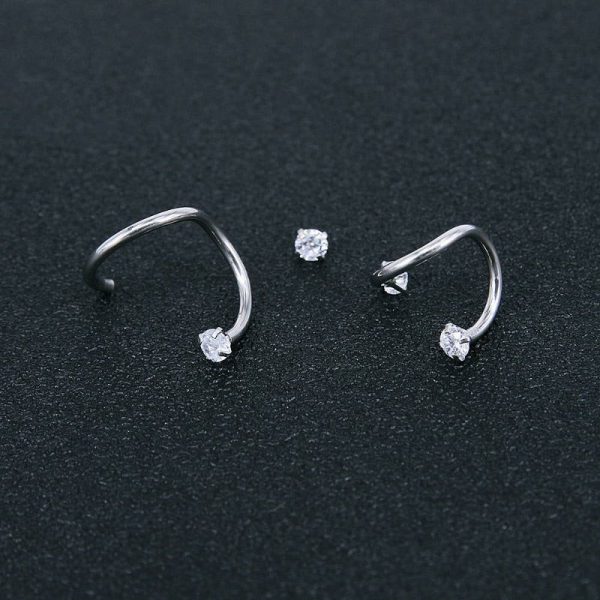 Piercing arcade strass avec design Torsada en zircon