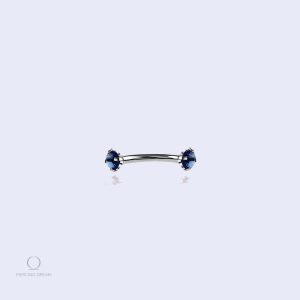 Piercing bridge Spirita Saphir avec pierres bleues