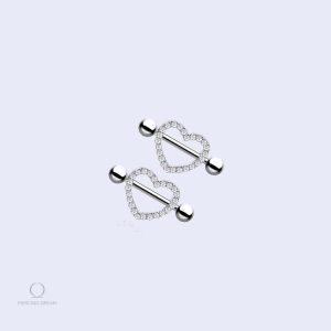 Piercing cœur téton Divine Lovea en acier inoxydable