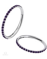 Piercing conch titane, design Aira en couleur pourpre vibrante