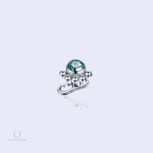 Piercing corps Unitya Saphir avec zircon bleu