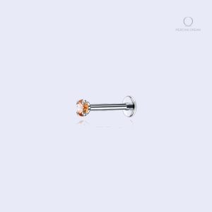 Piercing de lèvre Orla en argent avec pierre cornaline