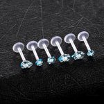 Piercing hélix en bioplast avec étoile bleue
