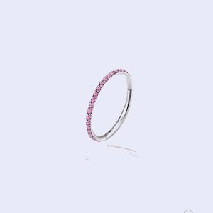Piercing hélix Aira Corail avec zircons roses
