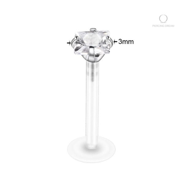 Piercing hélix flexible en cristal, style contemporain