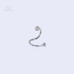 Piercing hélix torsadé Torstara Zircon en acier inoxydable