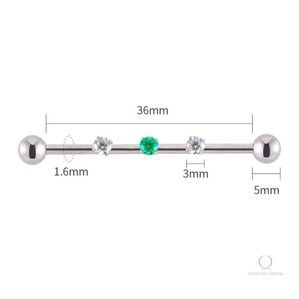 Accessoire de piercing industriel, matériau titane de qualité