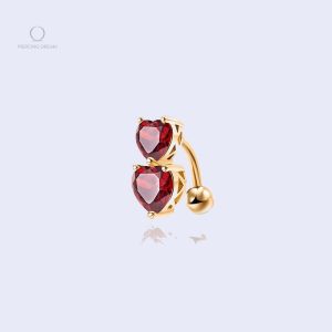 Piercing inversé Rhea Rubis en plaqué or