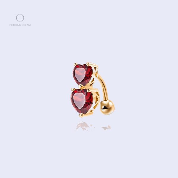 piercing-inverse-plaque-or-1 Piercing inversé Rhea Rubis en plaqué or