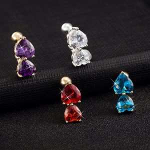 Rhea Rubis : piercing élégant plaqué or