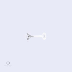Piercing labret blanc zircon Nadia Cristal