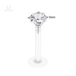 Labret en zircon blanc, design élégant et moderne