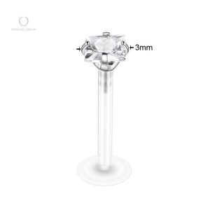 Labret en zircon blanc, design élégant et moderne