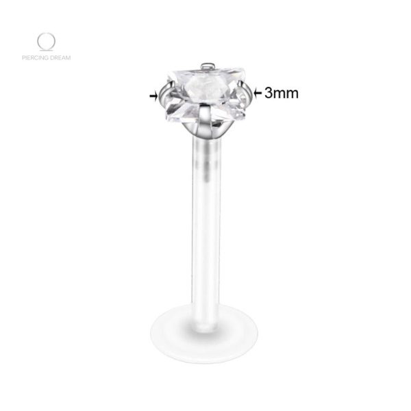 Labret en zircon blanc, design élégant et moderne