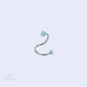 Piercing labret chirurgical ondulé Torsada Ciel