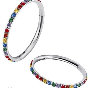 Piercing au labret en titane, design multicolore unique