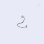 Piercing labret tordu en zircon avec design étoile