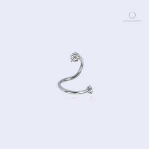 Piercing labret tordu en zircon avec design étoile