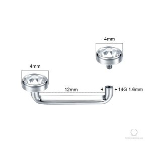 Piercing horizontal en Iolite, modèle Liana