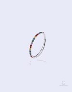 Piercing lèvre anneau Aira multicolore pour femme