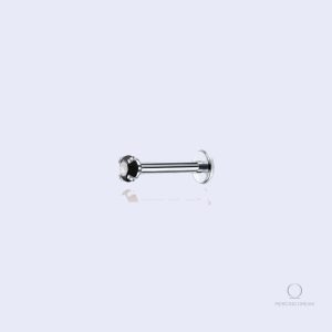 Piercing lèvre Orla Onyx en argent avec pierre noire