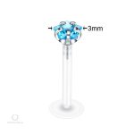 Accessoire de piercing lèvre étoile en bleu