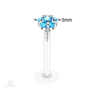 Accessoire de piercing lèvre étoile en bleu