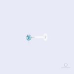 Bijou piercing lèvre en bioflex avec étoile bleu