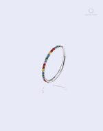Piercing lobe anneau Aira multicolore 10 mm