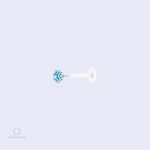 Piercing lobe silicone étoile bleu Livia Ciel