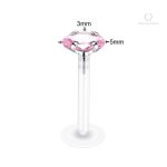 Bijou pour oreille en acrylique rose transparent