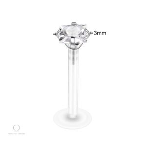 Piercing médusa avec strass blanc discret