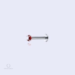 Piercing médusa strass rouge brillant Orla Rubis