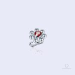 Piercing microdermal Utopia Rubis strass rouge en 316L