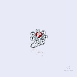 Piercing microdermal Utopia Rubis strass rouge en 316L